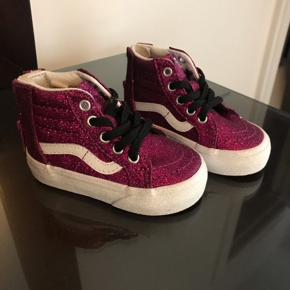 SOLD VANS TODDLER GLITTER TEXTILE SK8-HI ZIP - Picture 1 of 6